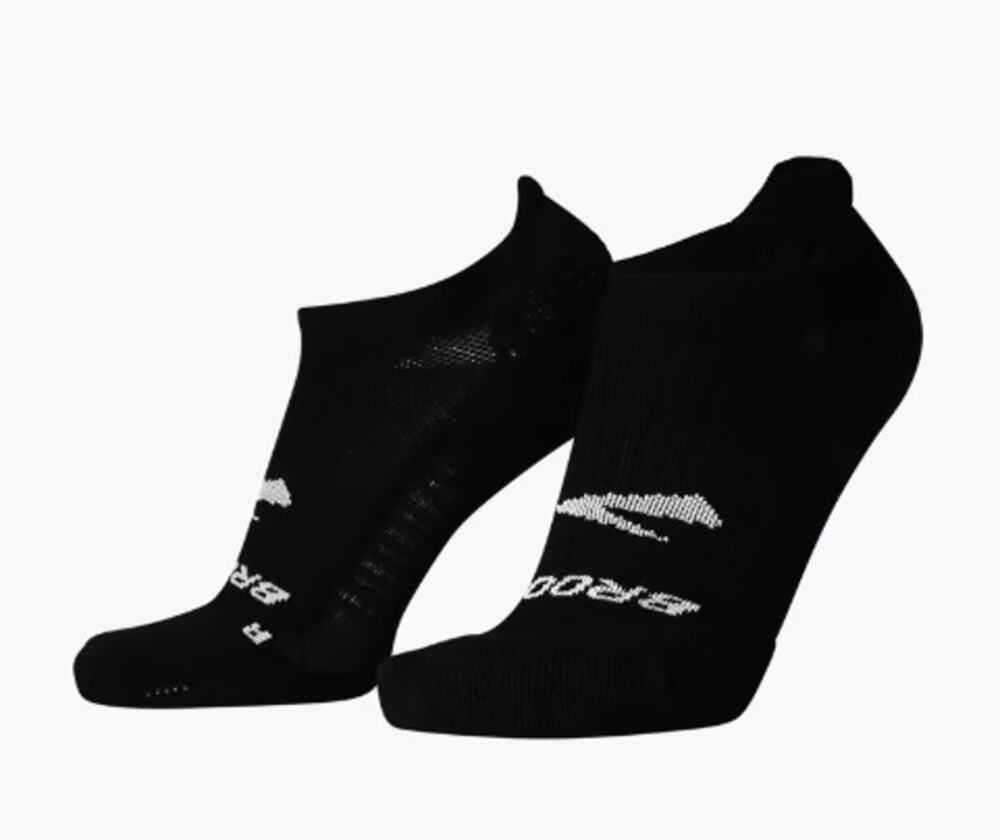 Brooks Unisex Adult's Medium Black 2-Pack Ghost No Show Socks B28-3